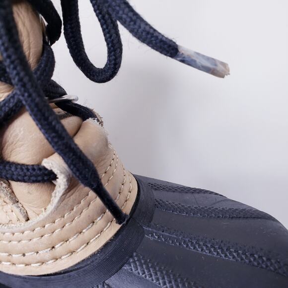 SOREL Kid's Size 2 Insulated Waterproof Winter Snow Boots Leather Rubber Beige - Picture 16 of 16